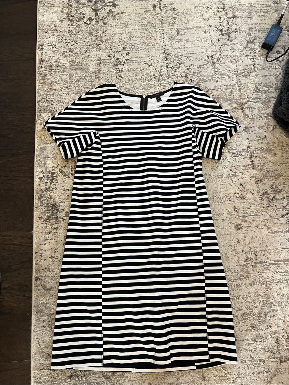 J Crew Black & White Striped Women’s Shift Dress